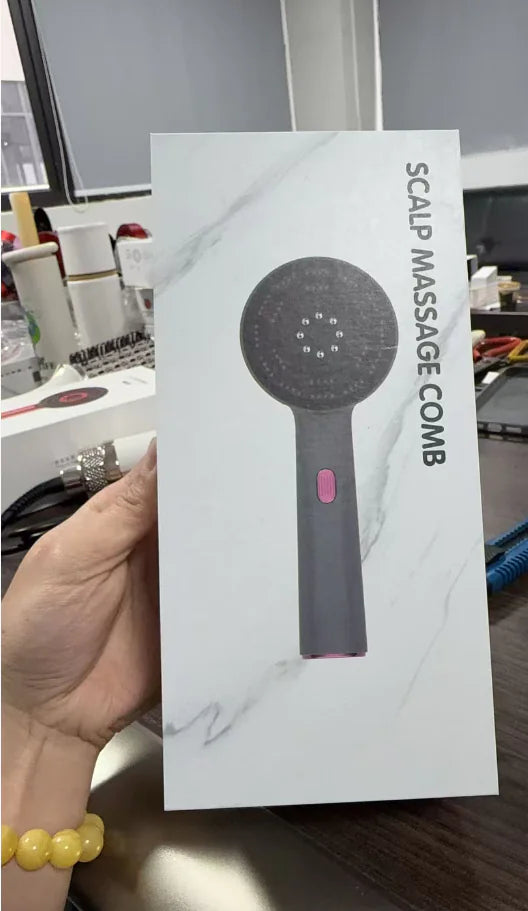 Electric Scalp Care & Hair Growth Massage Comb with Liquid Injection – Red Light Therapy