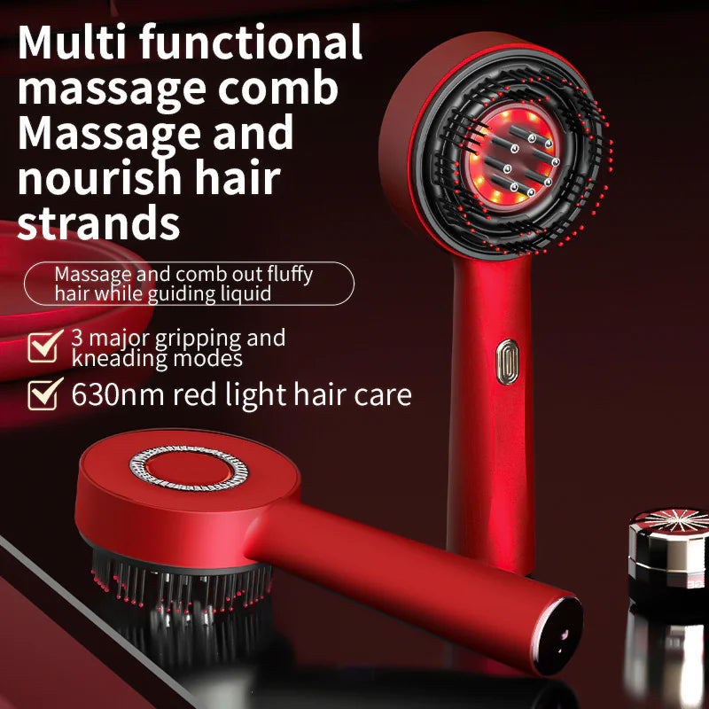 Electric Scalp Care & Hair Growth Massage Comb with Liquid Injection – Red Light Therapy
